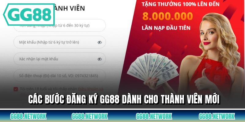 Các bước đăng ký GG88 dành cho thành viên mới
