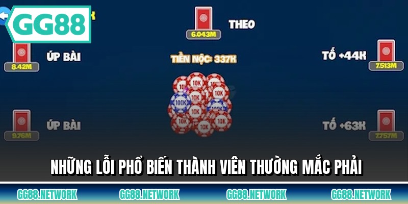Những lỗi phổ biến thành viên thường mắc phải