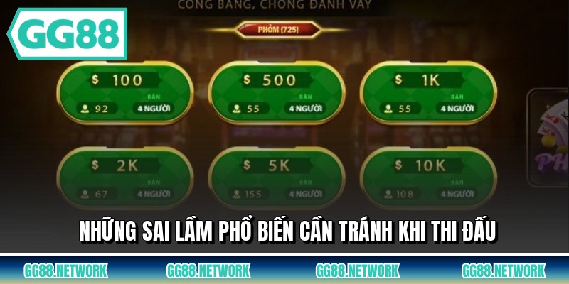 Những sai lầm phổ biến cần tránh khi thi đấu